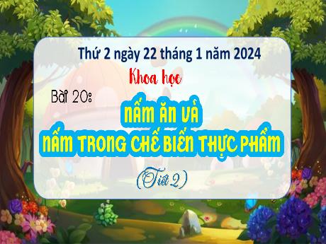 Bài giảng Khoa học 4 - Bài 20: Nấm ăn và nấm trong chế biến thực phẩm (Tiết 2) - Năm học 2023-2024 - Cao Thị Thủy