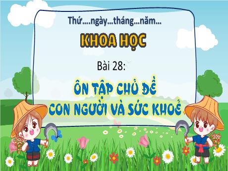 Bài giảng Khoa học 4 - Bài 28: Ôn tập chủ đề con người và sức khỏe (Tiết 1) - Hà Thị Lê Na