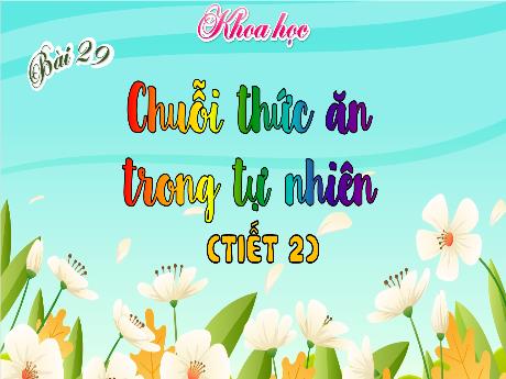 Bài giảng Khoa học 4 - Bài 29: Chuỗi thức ăn trong tự nhiên (Tiết 2) - Hà Thị Lê Na