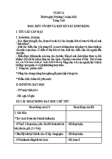 Kế hoạch bài dạy Lớp 4 - Tuần 13 - Năm học 2023-2024 - Hà Thị Lê Na